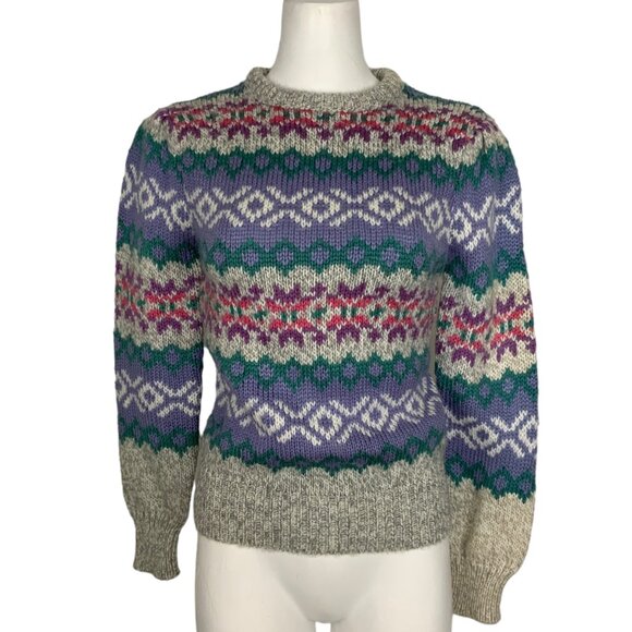 Currants By Jeri Jo Vintage Sweater M Gray Wool Blend - Picture 1 of 11